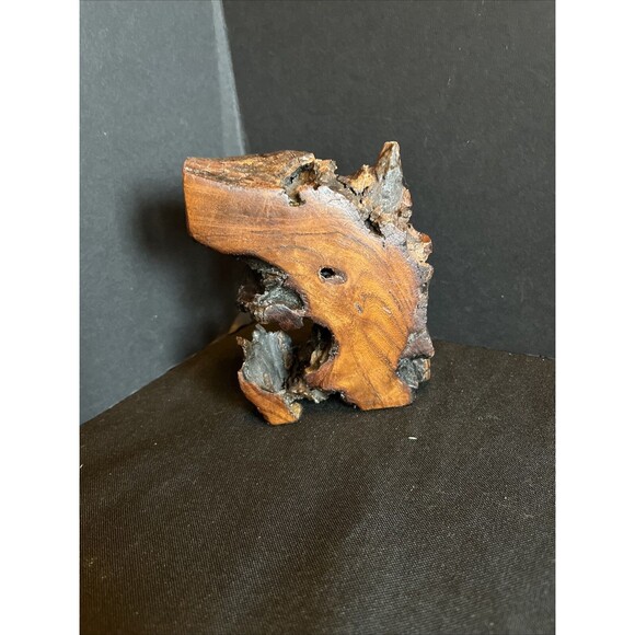 Unusual Interesting Wooden Encased Quartz Clock Handmade Compact Size - Picture 6 of 11